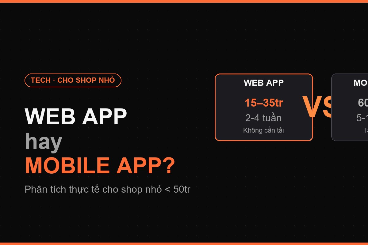 Web app vs Mobile app cho shop online
